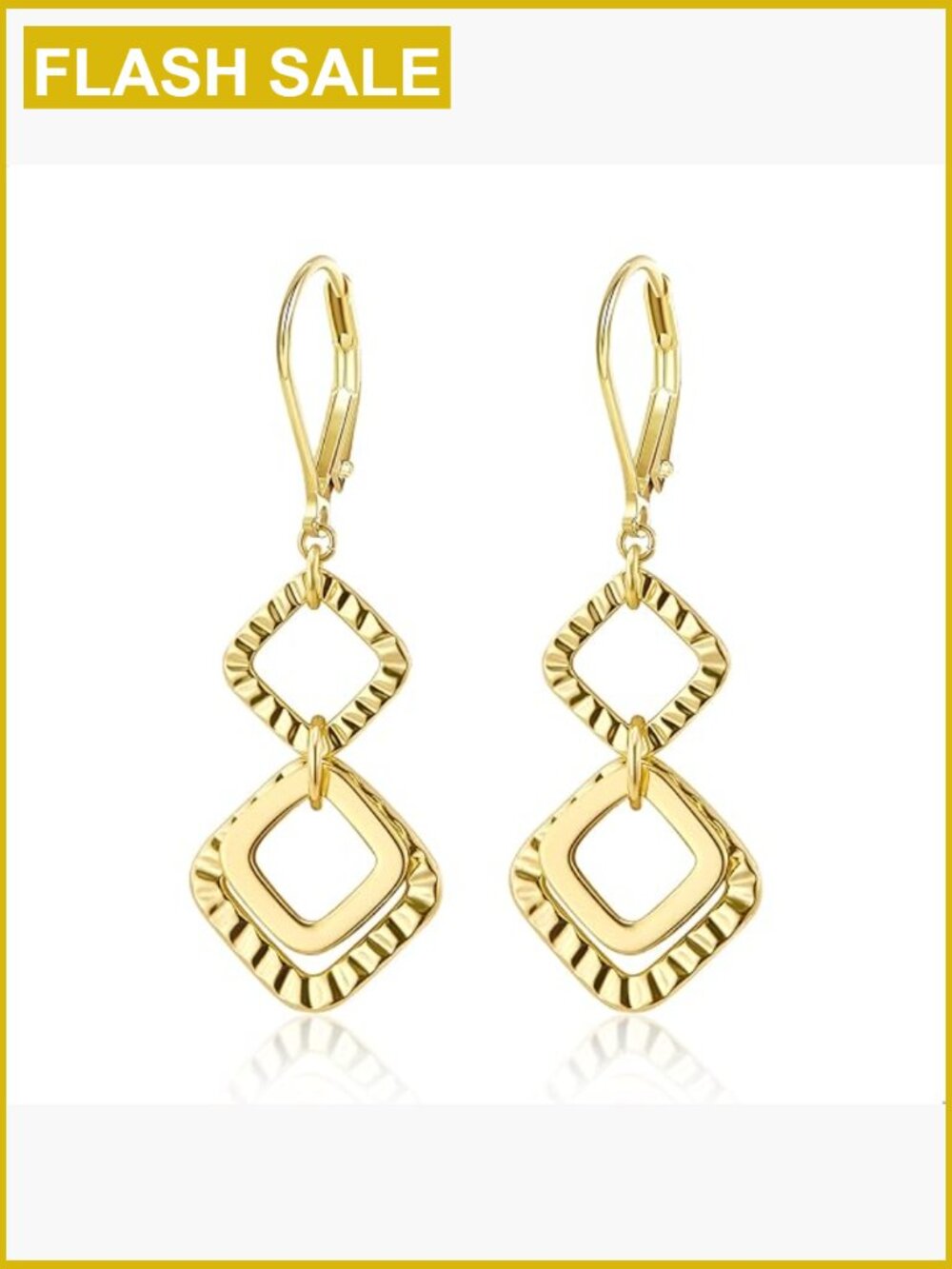 Sterling Silver 14K Gold Plated Leverback Drop Dangle Earrings Hypoallergenic
